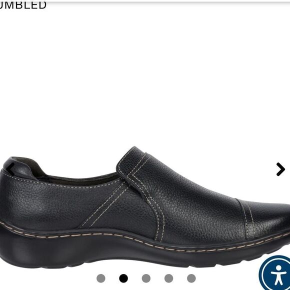 COPY - CLARKS WOMENS CORA POPPY BLACK TUMBLED 6 1/2 Comfy shoes - Picture 3 of 5